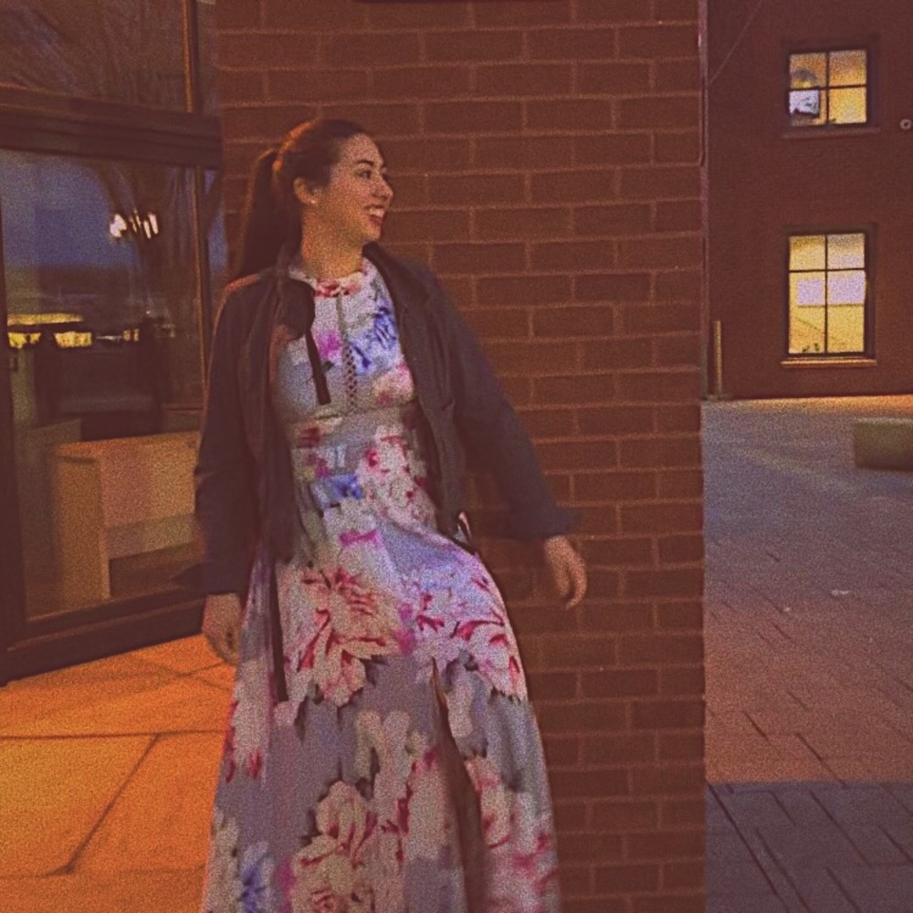 Beautiful Floral Halter Top Maxi Dress With Slit and Tying Bow